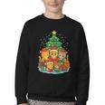 Cute Cats Reading Books Christmas Tree Youth Crewneck Sweatshirt