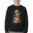 Cute Dragon Reading Book Bookworm Dragons And Books Youth Crewneck Sweatshirt Cute Dragon Reading Book Bookworm Dragons And Books Youth Crewneck Sweatshirt