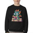 Cute Dragon Reading a Book Bookworm For Men Women Kid Youth Crewneck Sweatshirt