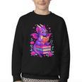 Cute Dragon Reading Books Bookworm Youth Crewneck Sweatshirt