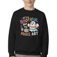 Cute Ghost Book Halloween Spooky Boo School Art Teacher Youth Crewneck Sweatshirt