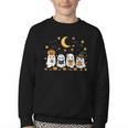 Cute Ghost Drinking Coffee Halloween Fall Ghost Book Reading Youth Crewneck Sweatshirt Cute Ghost Drinking Coffee Halloween Fall Ghost Book Reading Youth Crewneck Sweatshirt