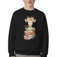 Cute Giraffe With Book Floral Bookworm Librarian Book Lover Youth Crewneck Sweatshirt Cute Giraffe With Book Floral Bookworm Librarian Book Lover Youth Crewneck Sweatshirt