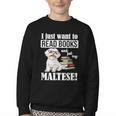 Cute Glasses Read Books & Pet My Maltese Lover Youth Crewneck Sweatshirt Cute Glasses Read Books & Pet My Maltese Lover Youth Crewneck Sweatshirt