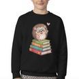 Cute Hedgehog Reading Books Animal Lover Reader Bookworm Youth Crewneck Sweatshirt Cute Hedgehog Reading Books Animal Lover Reader Bookworm Youth Crewneck Sweatshirt