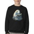 Cute Manatee Reading Book Bookworm Readers Manatee Lover Youth Crewneck Sweatshirt