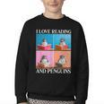 Cute Penguin Reading Book School Librarian Teacher Student Youth Crewneck Sweatshirt Cute Penguin Reading Book School Librarian Teacher Student Youth Crewneck Sweatshirt
