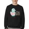 Cute Pigeon This Is My Book Character Costume For Reading Youth Crewneck Sweatshirt