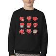 Cute Reading Hearts Valentine Day Book Lover Teacher Student Youth Crewneck Sweatshirt Cute Reading Hearts Valentine Day Book Lover Teacher Student Youth Crewneck Sweatshirt