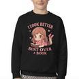 Cute Reading Outfit Book Lover Tee For Women Who Read Youth Crewneck Sweatshirt
