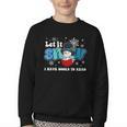 Cute Snowman Let It Snow I Have Books Reader Youth Crewneck Sweatshirt