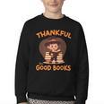 Cute Thanksgiving Teacher Librarian Thankful Reading Books Youth Crewneck Sweatshirt Cute Thanksgiving Teacher Librarian Thankful Reading Books Youth Crewneck Sweatshirt