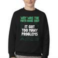 Dad Joke Why Was The Math Book Sad Pun Dad Jokes Youth Crewneck Sweatshirt