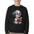 Dalmatian Reading a Book Dog Youth Crewneck Sweatshirt