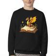 Dragon Fantasy Book Lover Bookish Reader Bookworm Wildflower Youth Crewneck Sweatshirt Dragon Fantasy Book Lover Bookish Reader Bookworm Wildflower Youth Crewneck Sweatshirt