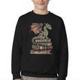 Dragon Fantasy Book Lover Book Nerd Youth Crewneck Sweatshirt Dragon Fantasy Book Lover Book Nerd Youth Crewneck Sweatshirt