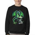 Dragon Reading Books Bookworm Youth Crewneck Sweatshirt