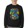 Dragon Reading Colorful Fantasy Book Lover Youth Crewneck Sweatshirt Dragon Reading Colorful Fantasy Book Lover Youth Crewneck Sweatshirt