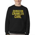 Dungeon Crawler Carl Yellow Text Logo LitRPG Series Book Youth Crewneck Sweatshirt Dungeon Crawler Carl Yellow Text Logo LitRPG Series Book Youth Crewneck Sweatshirt