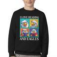 Eagle Love Reading And Eagles Child Book Lover Youth Crewneck Sweatshirt