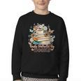 Easily Distracted By Books Book Wildflowers Book Lovers Youth Crewneck Sweatshirt