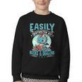 Easily Distracted By Books And Dragons Nerds Youth Crewneck Sweatshirt