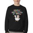 Easily Distracted By Books Silly-Goose Bookish Library Read Youth Crewneck Sweatshirt Easily Distracted By Books Silly-Goose Bookish Library Read Youth Crewneck Sweatshirt