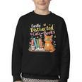 Easily Distracted By Cats And Books Book & Cat Lover Youth Crewneck Sweatshirt Easily Distracted By Cats And Books Book & Cat Lover Youth Crewneck Sweatshirt