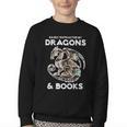 Easily Distracted By Dragons Books Bookworm Women Men Kids Youth Crewneck Sweatshirt Easily Distracted By Dragons Books Bookworm Women Men Kids Youth Crewneck Sweatshirt