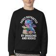 Easily Distracted By Dragons And Books Youth Crewneck Sweatshirt Easily Distracted By Dragons And Books Youth Crewneck Sweatshirt