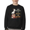 Easily Distracted By Goats And Books Goats And Book Reading Youth Crewneck Sweatshirt