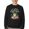 Easily Distracted By Plants And Books Youth Crewneck Sweatshirt