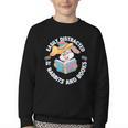 Easily Distracted By Rabbits And Books Reading Youth Crewneck Sweatshirt