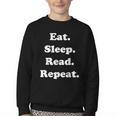 Eat Sleep Read Repeat Book Enthusiast Youth Crewneck Sweatshirt