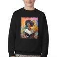 Educated Afro Girl Reading Book Lover History Month Youth Crewneck Sweatshirt