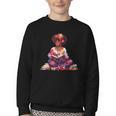 Educated Melanin Queen Afro Women Reading Book History Youth Crewneck Sweatshirt
