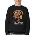 Education Is Freedom Afro Woman Book Illustration Youth Crewneck Sweatshirt