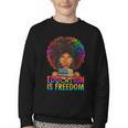Education Is Freedom Teacher Books History Month Youth Crewneck Sweatshirt