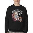 English Bulldog Dog Reading Book 67 Six Seven Meme Youth Crewneck Sweatshirt
