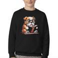English Bulldog Reading a Book Dog For Men Women Girls Kids Youth Crewneck Sweatshirt English Bulldog Reading a Book Dog For Men Women Girls Kids Youth Crewneck Sweatshirt