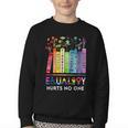 Equality Hurts No One Book Flower Rainbow Pride Month LGBTQ Youth Crewneck Sweatshirt Equality Hurts No One Book Flower Rainbow Pride Month LGBTQ Youth Crewneck Sweatshirt