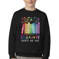 Equality Hurts No One Floral Books LGBTQ Pride Human Rights Youth Crewneck Sweatshirt