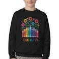 Equality Love Peace Compassion Books Protest Women Girls Kid Youth Crewneck Sweatshirt Equality Love Peace Compassion Books Protest Women Girls Kid Youth Crewneck Sweatshirt