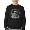 Existential Crisis Club Lifetime Member Skull And Books Youth Crewneck Sweatshirt
