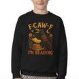 F CAW F Crow I'm Reading Book Lover Fall Youth Crewneck Sweatshirt