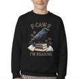 F-CAW-F Crow Book Lover Reader Gothic Humor Youth Crewneck Sweatshirt F-CAW-F Crow Book Lover Reader Gothic Humor Youth Crewneck Sweatshirt