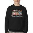 Flourish Dream Thrive Floral Books For Book Lovers Youth Crewneck Sweatshirt Flourish Dream Thrive Floral Books For Book Lovers Youth Crewneck Sweatshirt