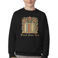 Flourish Dream Thrive Resist 84 67 Book Reading Nature Lover Youth Crewneck Sweatshirt