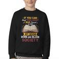 I Was Forced To Put My Book Down And Rejoin Society Book Youth Crewneck Sweatshirt
