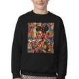 Geometric History Educated Women Reading Book Melanin Youth Crewneck Sweatshirt